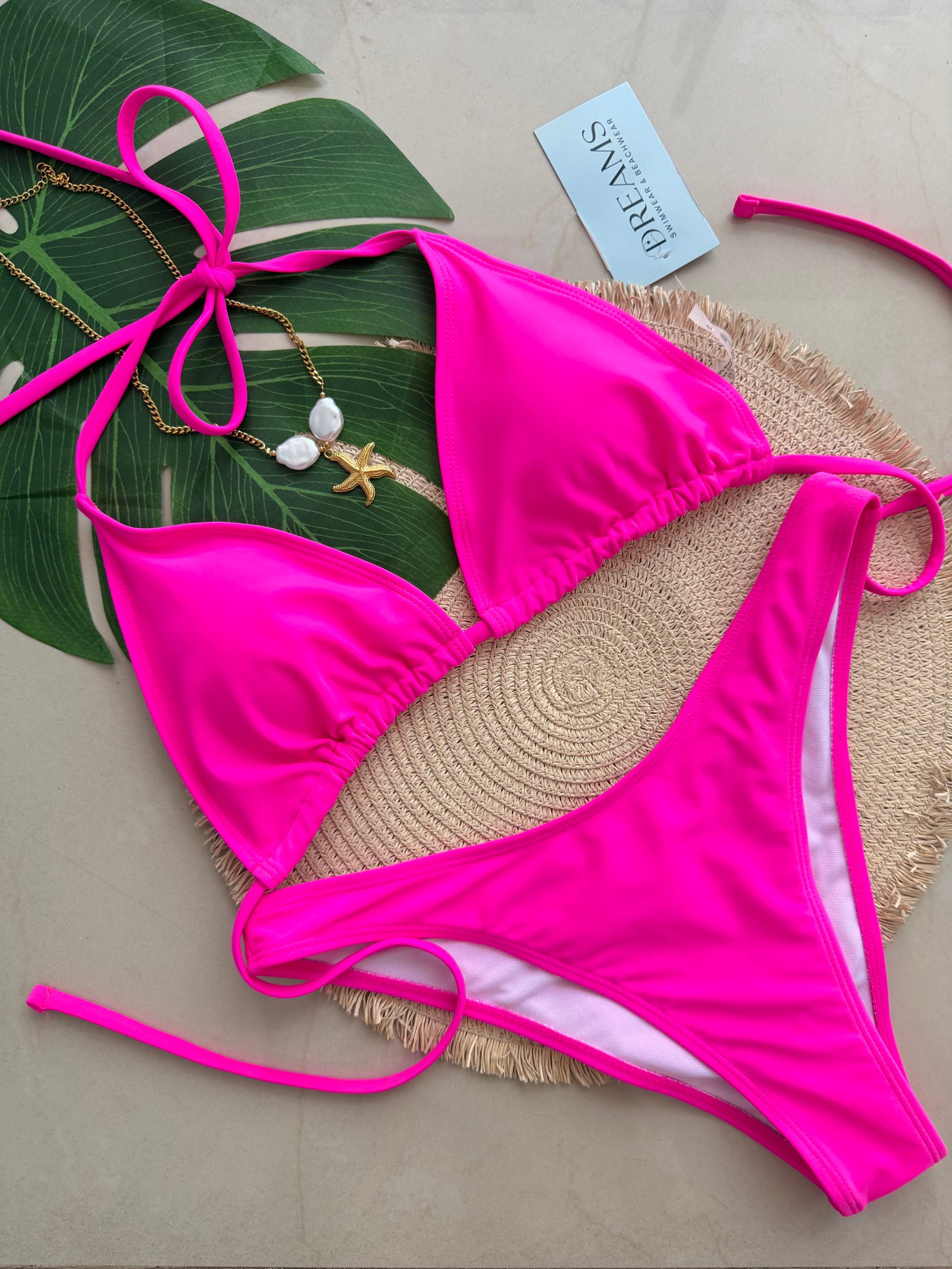 Bikini Liso Top Ajustable - Fucsia