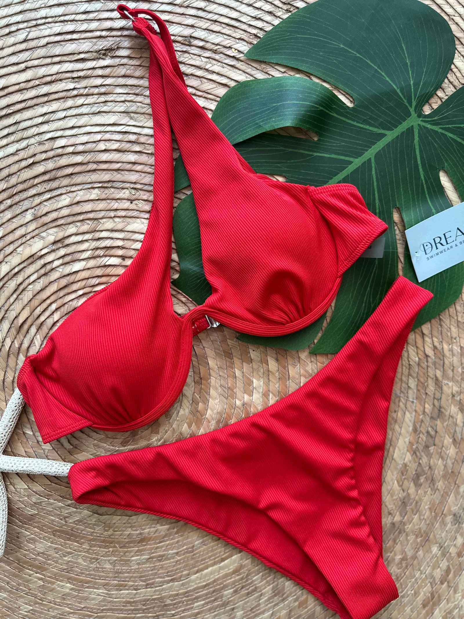 Bikini Varilla Un Hombro - Rojo