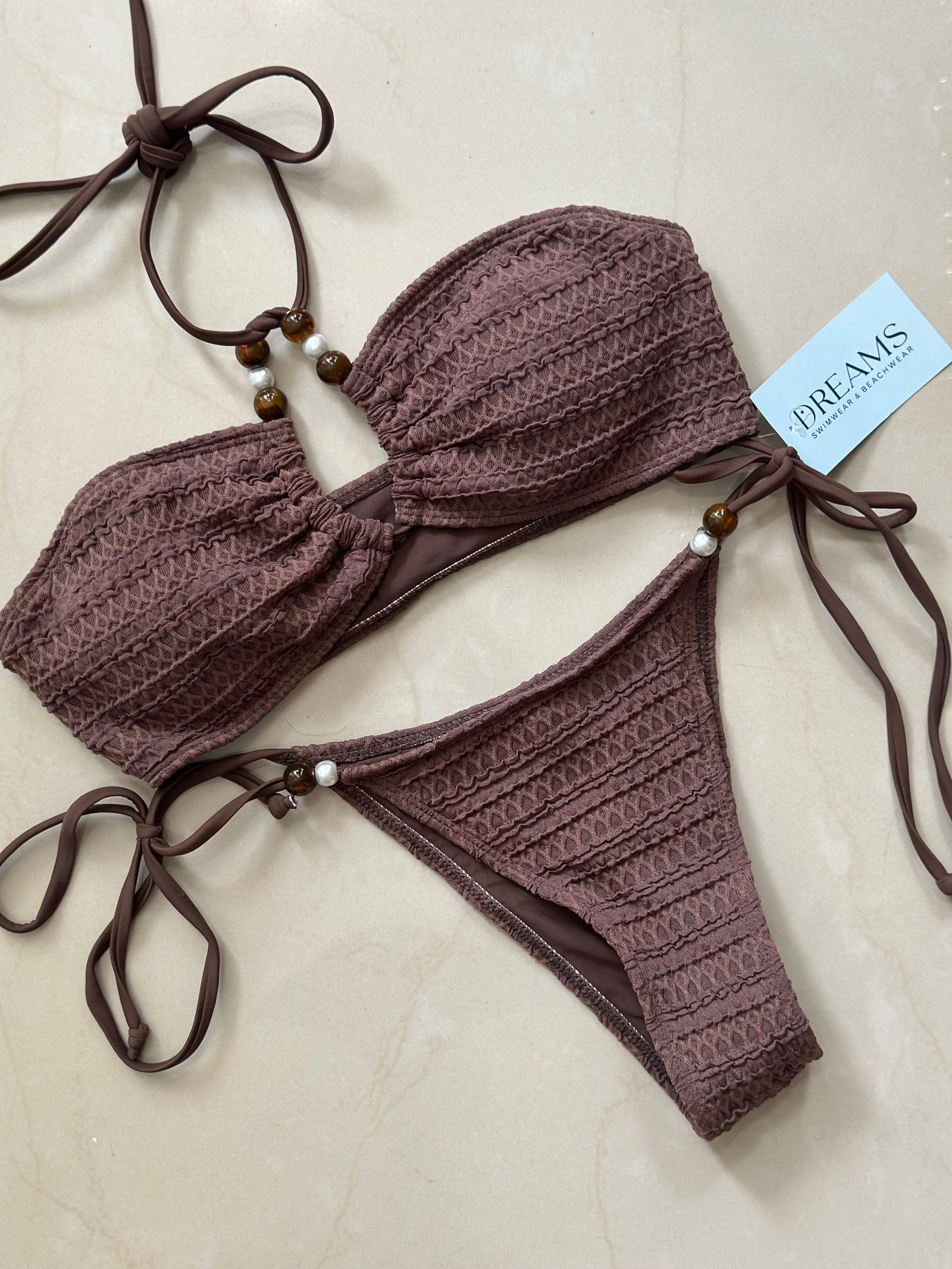 Bikini Texturas Ajustable - Café