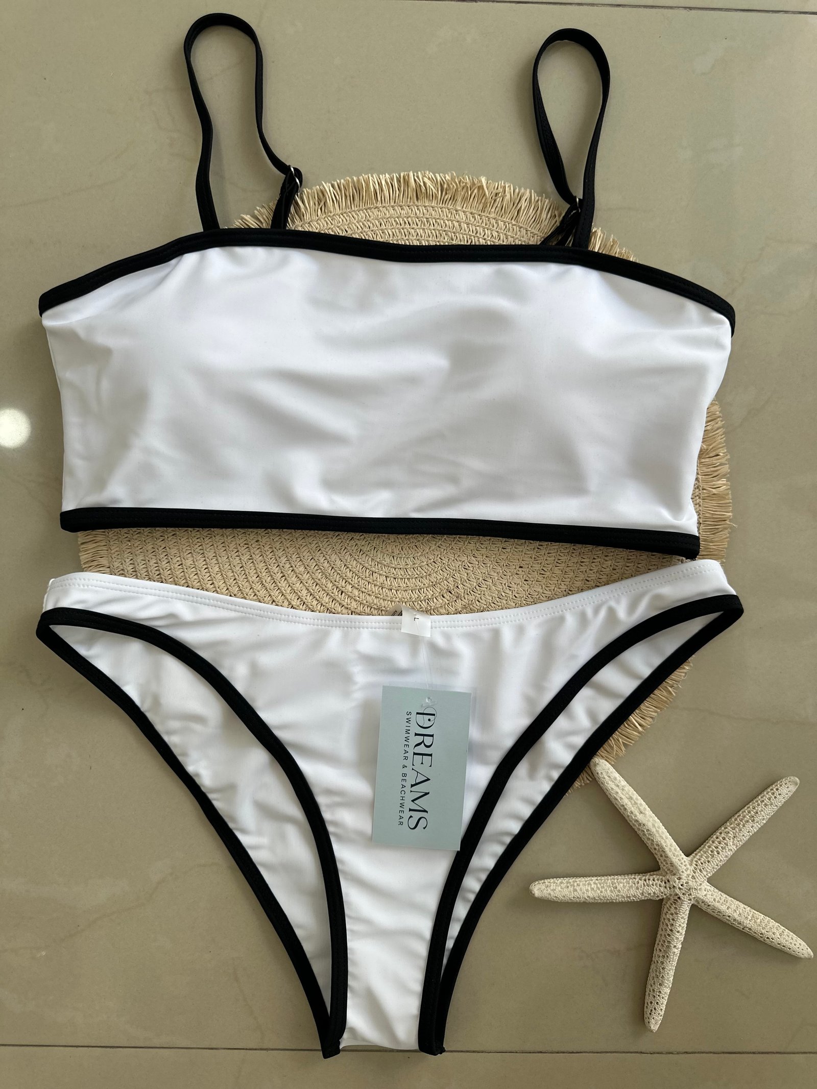 Bikini Liso - Blanco/Negro