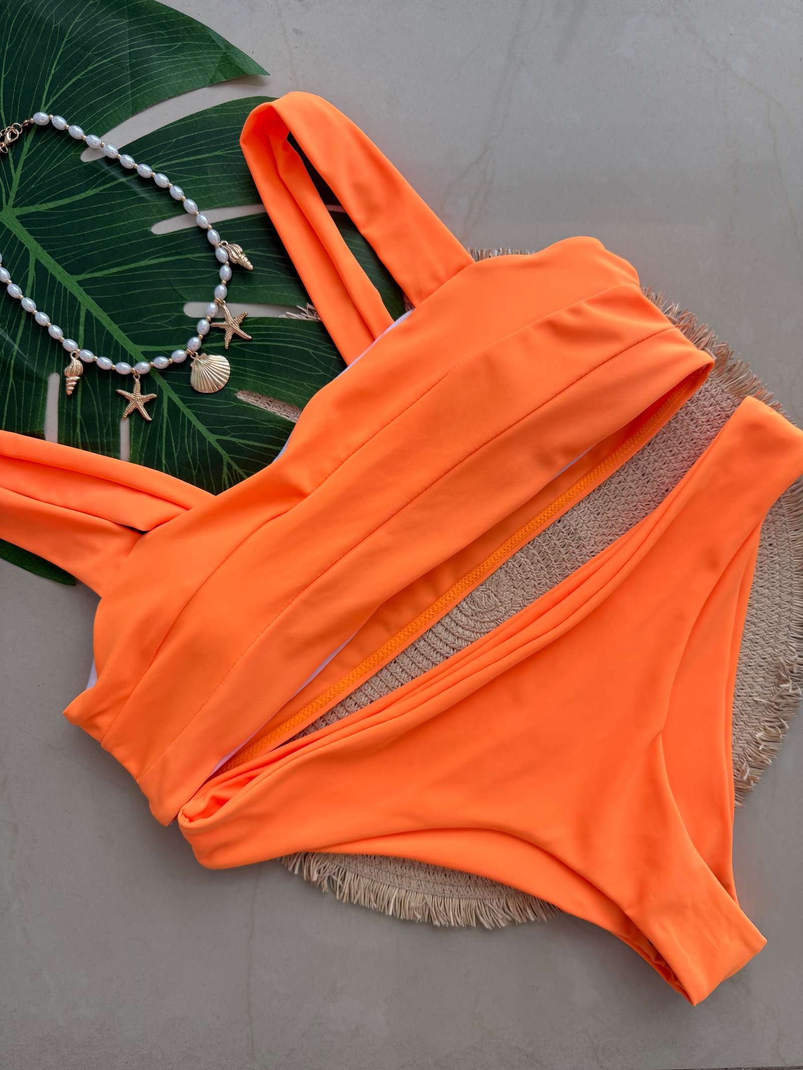 Bikini Liso Fluorescente - Naranja