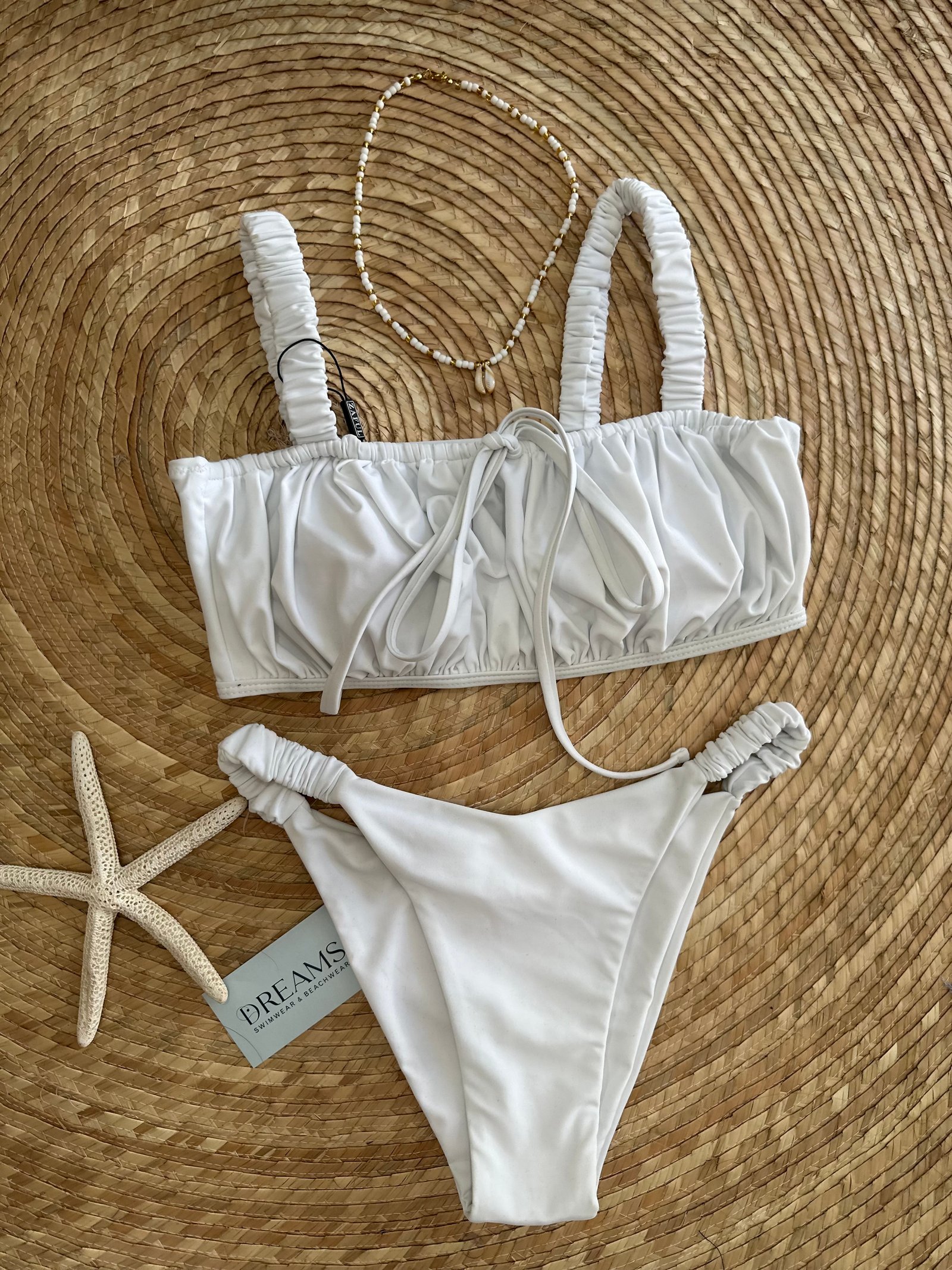 Bikini Drapeado Resorte - Blanco