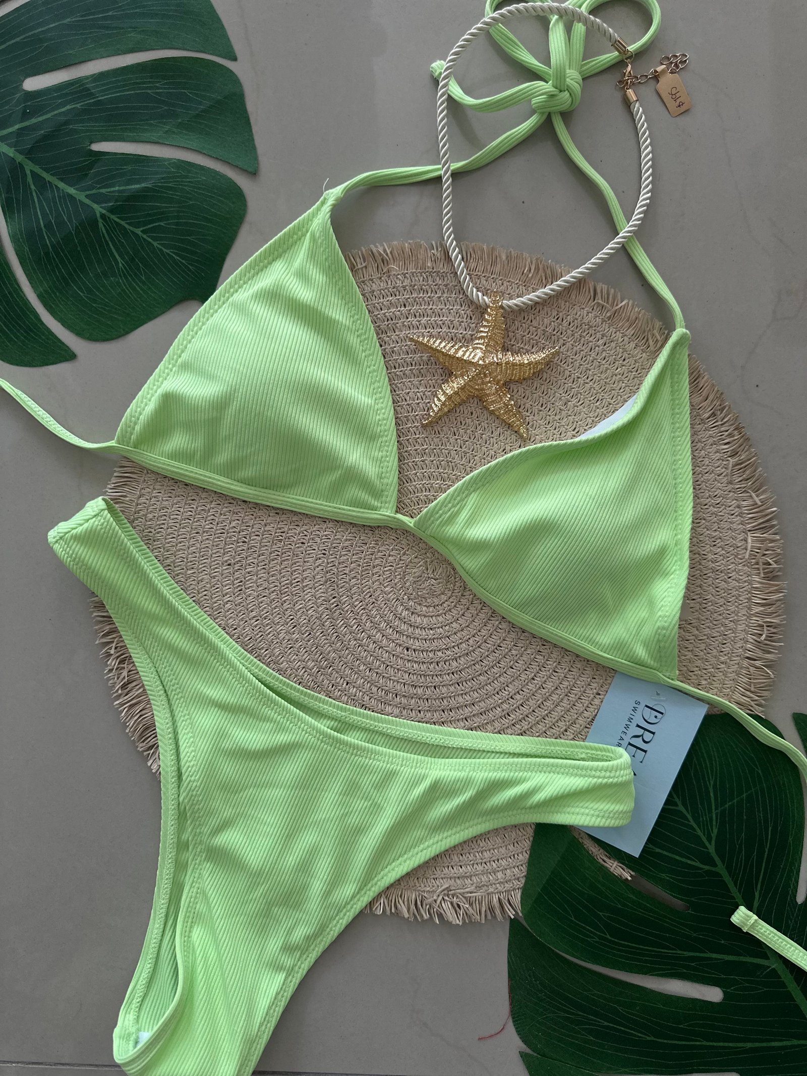 Bikini Triángulo Fluorescente - Verde