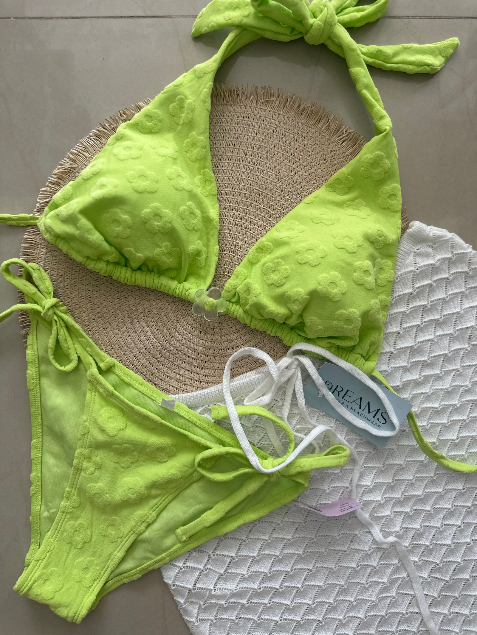 Bikini Relieve Flores - Verde