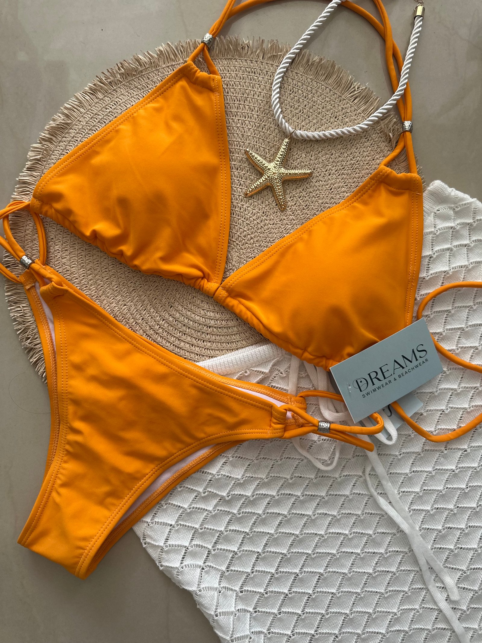 Bikini Liso Top Ajustable - Naranja