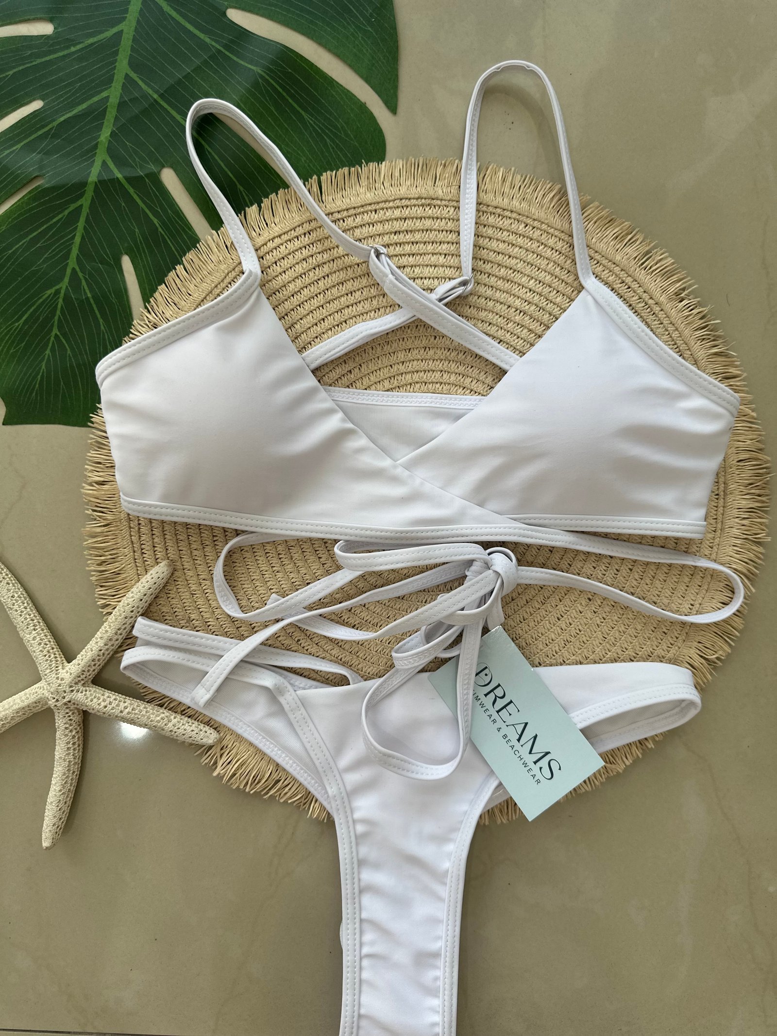 Bikini Tanga Top Ajustable - Blanco