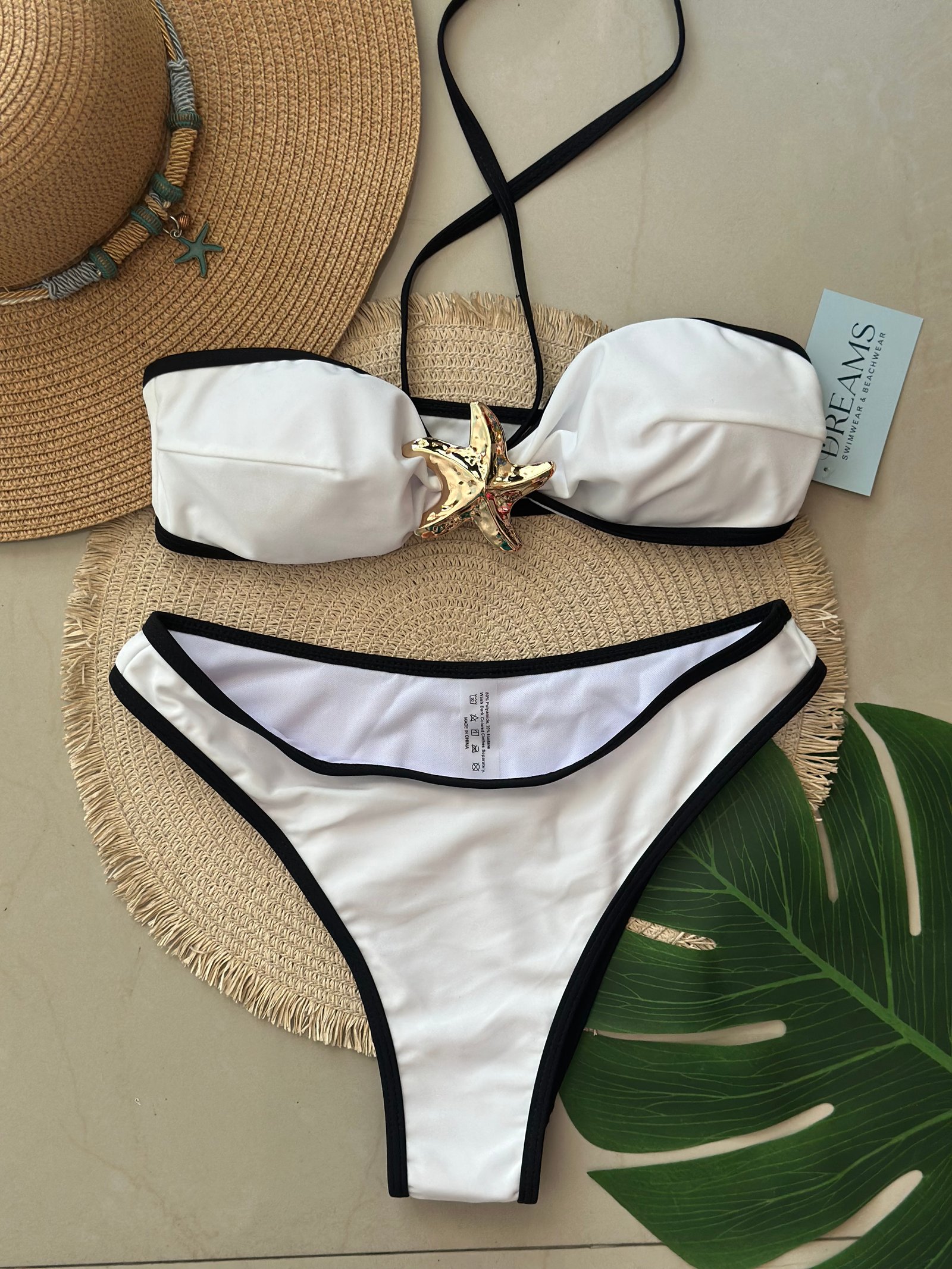 Bikini Combinado Estrella - Blanco/Negro