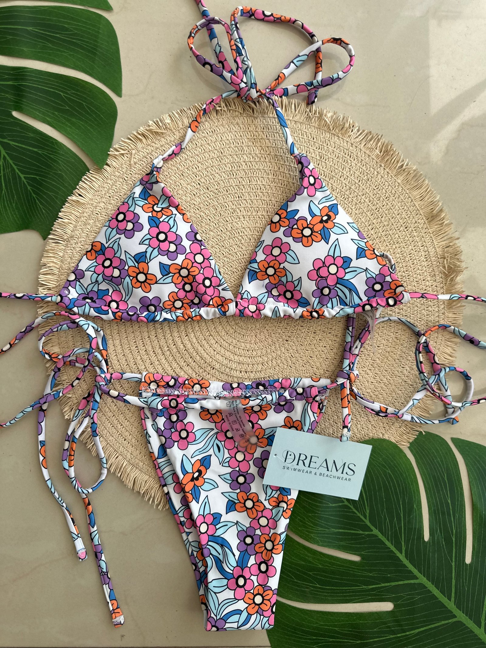 Bikini Ajustable Floreado - Arcoíris