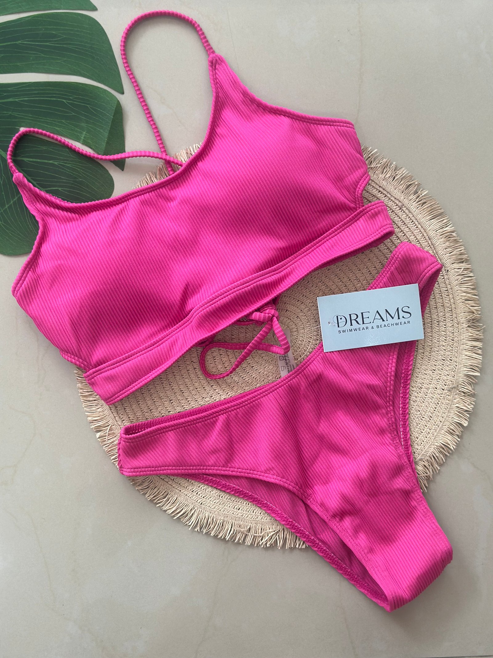 Bikini Textura Top Ajustable - Rosa