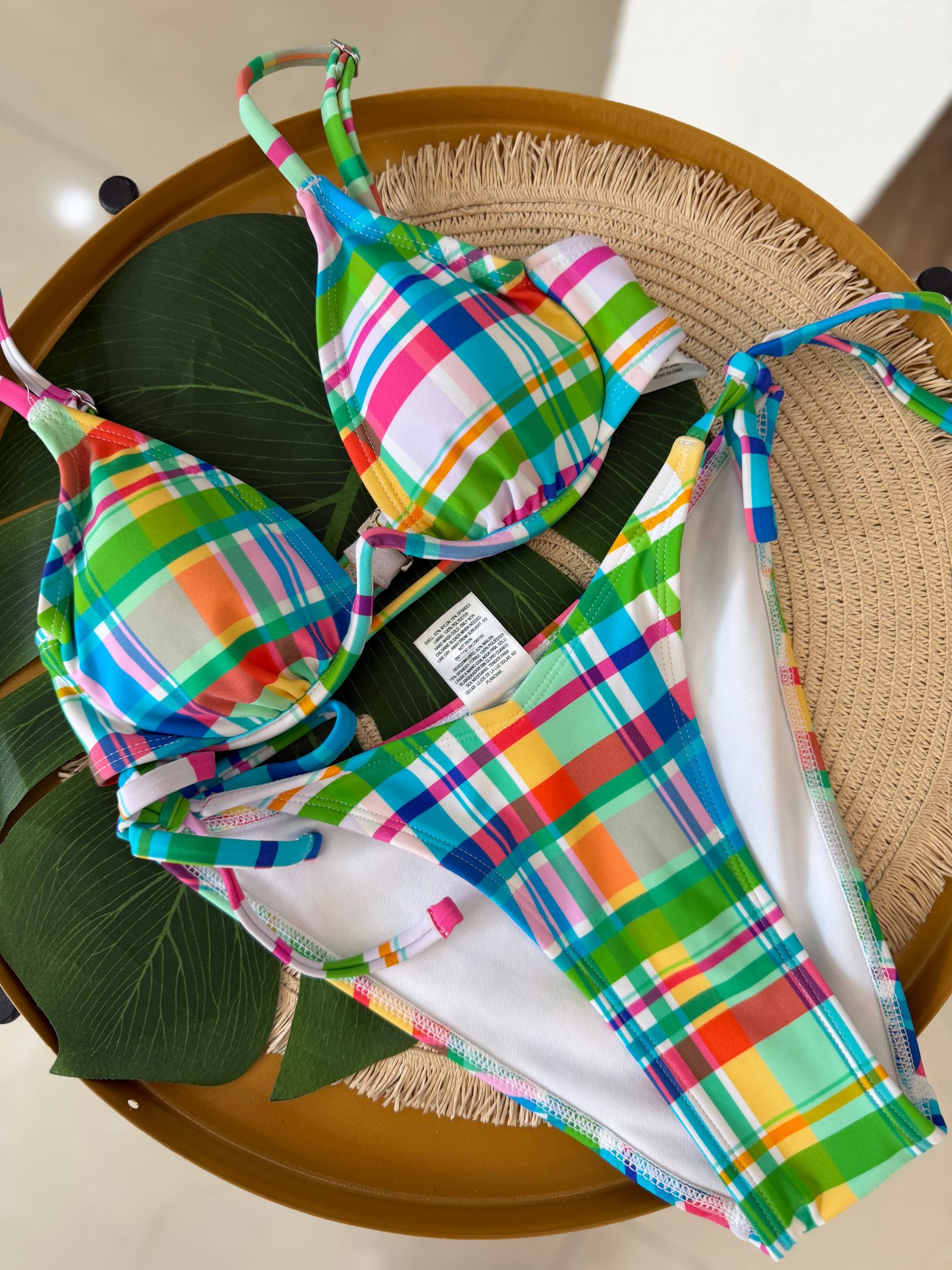 Bikini Varillas Con Cuadros - Arcoíris